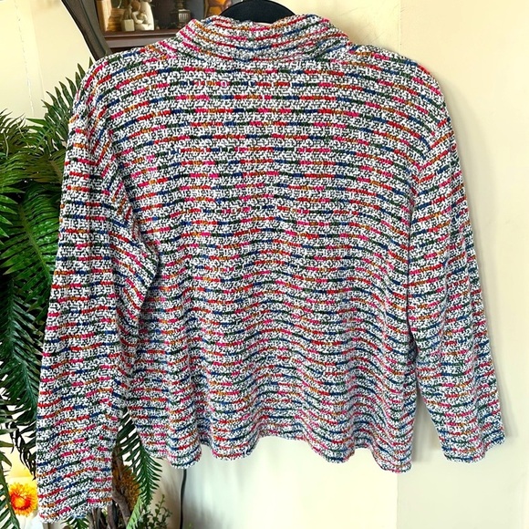 FDJ French Dressing Jeans Colorful Striped Soft Knit Top Cowl Neck Multicolored - Picture 10 of 12